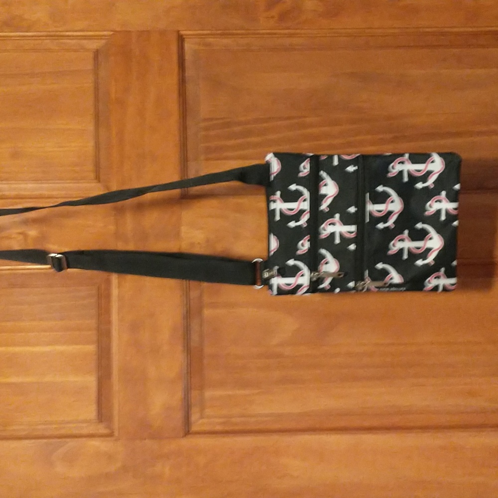 Karriage-Mate crossbody handbag with adjustable strap, nautical design